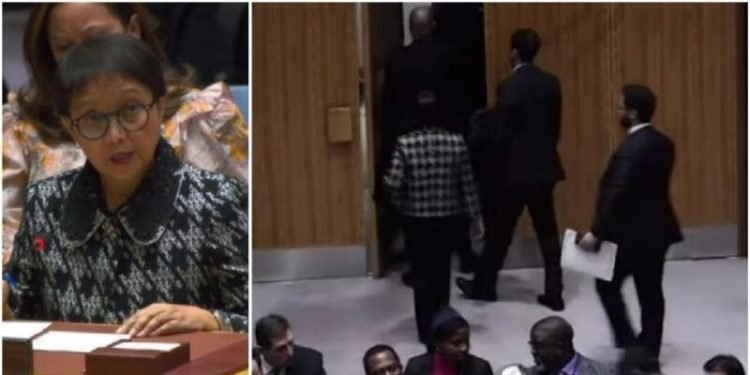 Menlu Retno Walk Out saat Dubes Israel Pidato di Forum DK PBB