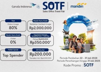 Untuk mendapatkan penawaran menarik SOTF, para pengguna jasa dapat mengakses penawaran menarik ini di seluruh Kantor penjualan Garuda Indonesia di kota-kota di Indonesia maupun kantor perwakilan di luar negeri