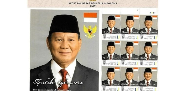 Ukraina Luncurkan Prangko Bergambar Prabowo