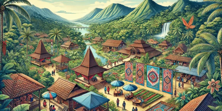 Ilustrasi kawasan pariwisata di Kabupaten Lebak, Provinsi Banten