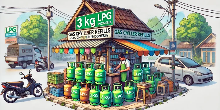 Ilustrasi warung menjual gas LPG