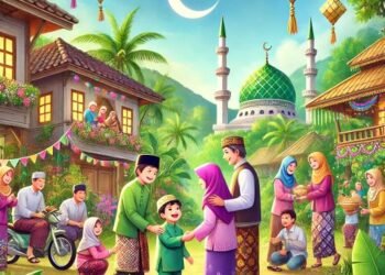 Ilustrasi Idul Fitri Dibuat kecerdasan Buatan