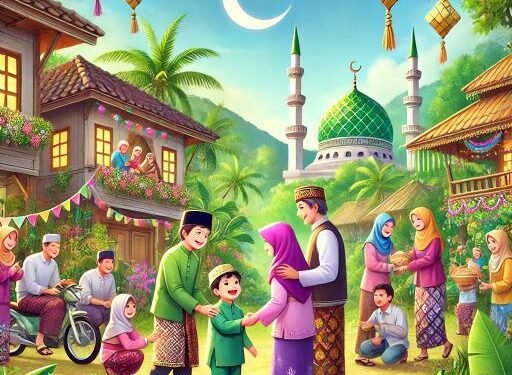 Ilustrasi Idul Fitri Dibuat kecerdasan Buatan