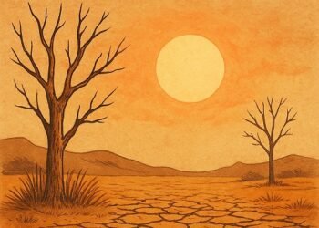 Ilustrasi Musim Kemarau Dibuat Kecerdasan Buatan