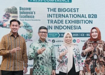 Konfrensi Pers Trade Expo Indonesia di ICE BSD, Senin (29/9/2025).