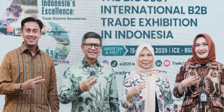 Konfrensi Pers Trade Expo Indonesia di ICE BSD, Senin (29/9/2025).