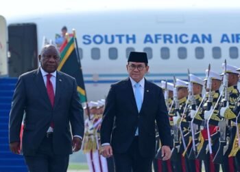 Prabowo Sambut Presiden Afrika Selatan di Istana Merdeka