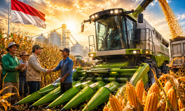 Kementan Salurkan Corn Combine Harvester ke Tuban untuk Perkuat Swasembada Jagung