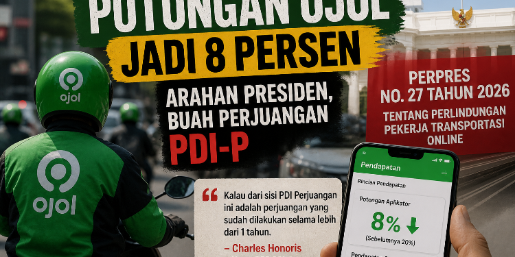PDIP: Pemangkasan Potongan Ojol 8 Persen Hasil Perjuangan