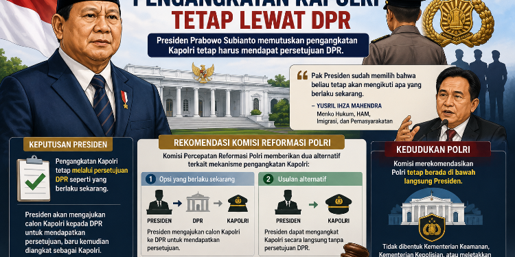 Prabowo Putuskan Pengangkatan Kapolri Tetap Harus Lewat DPR